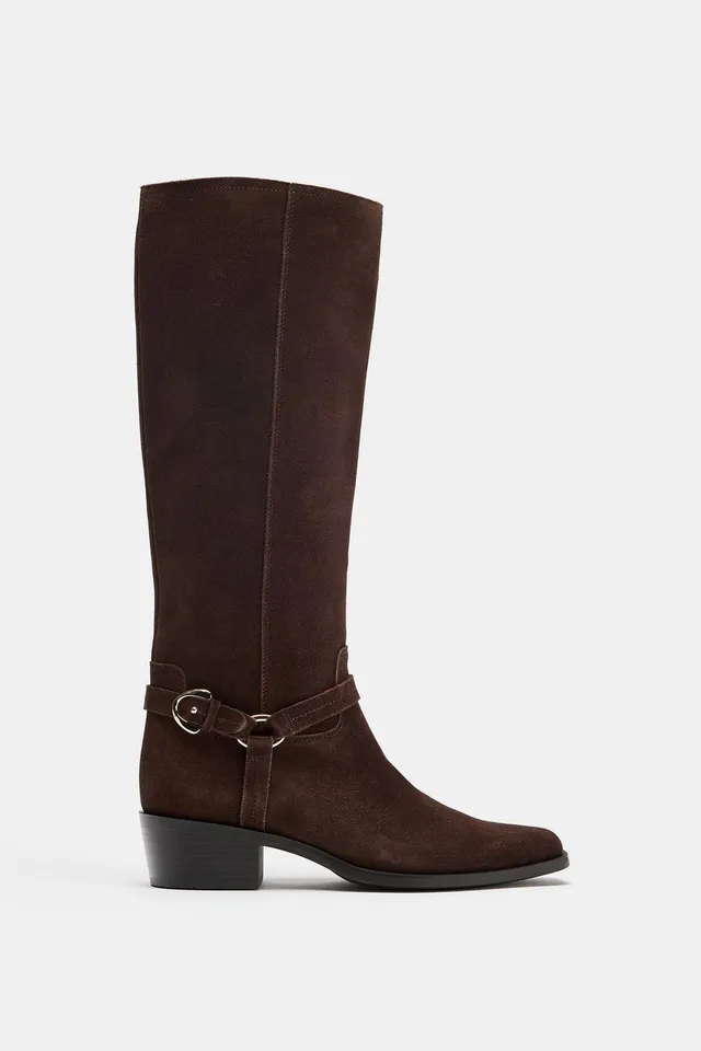 SPLIT SUEDE KNEE-HIGH BOOTS – image 4