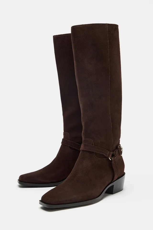 SPLIT SUEDE KNEE-HIGH BOOTS – image 5