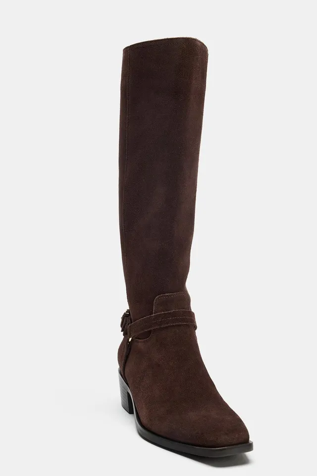 SPLIT SUEDE KNEE-HIGH BOOTS – image 6