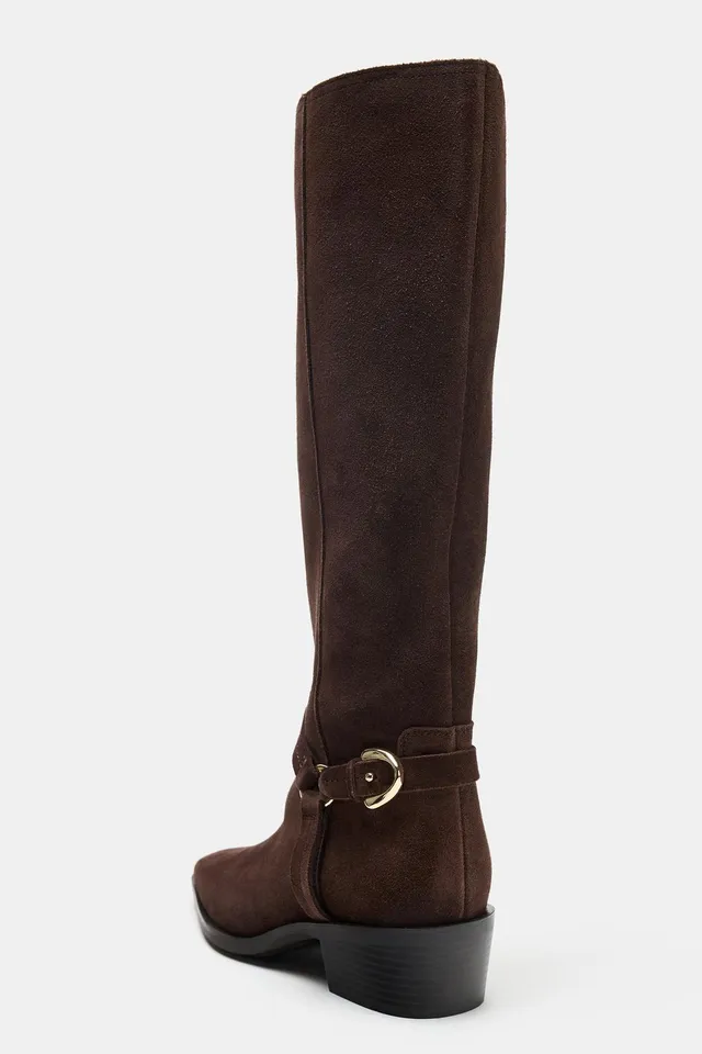 SPLIT SUEDE KNEE-HIGH BOOTS – image 7
