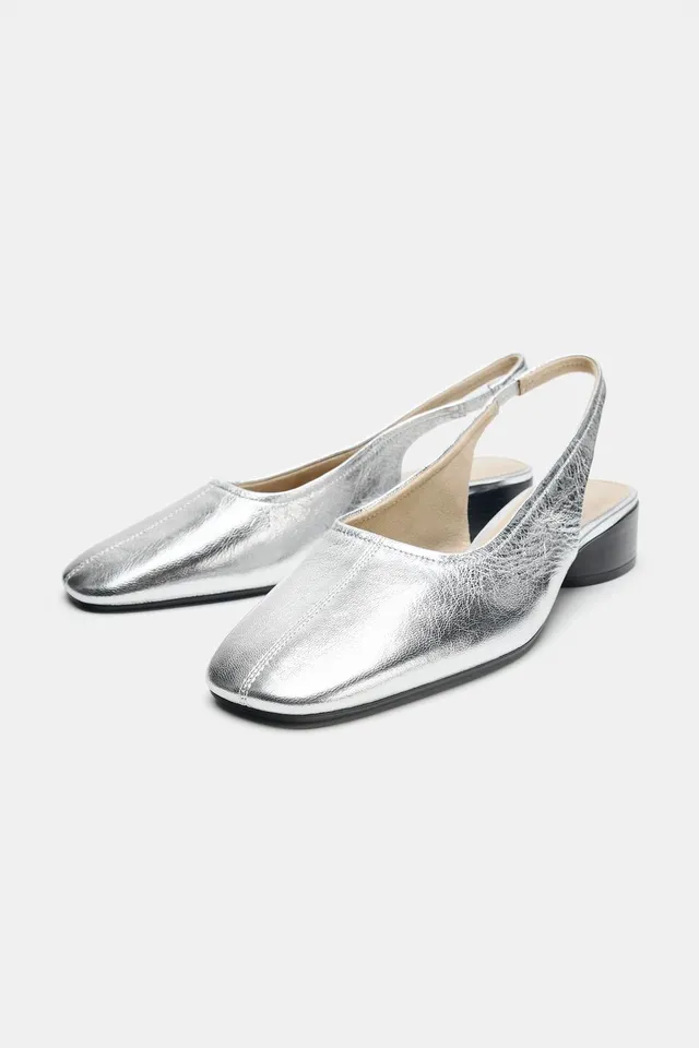METALLIC LEATHER SHOES – image 4