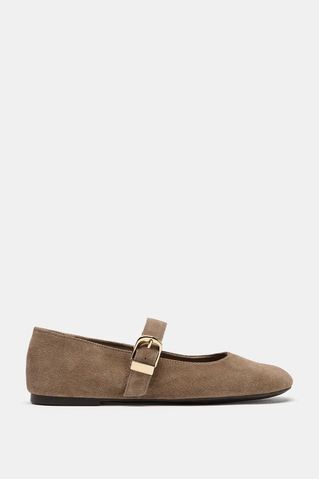 SPLIT SUEDE BALLET FLATS – image 3
