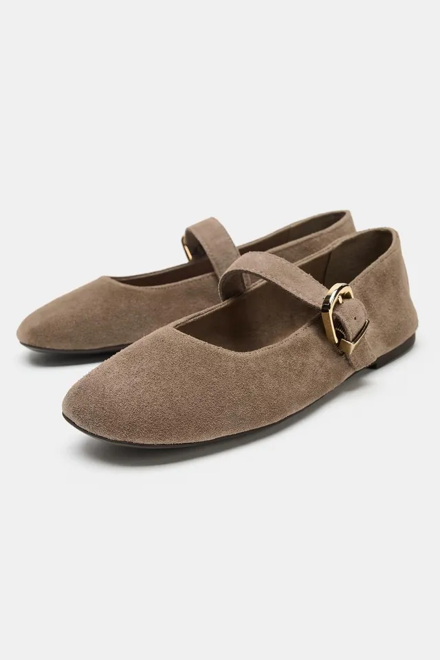 SPLIT SUEDE BALLET FLATS – image 4
