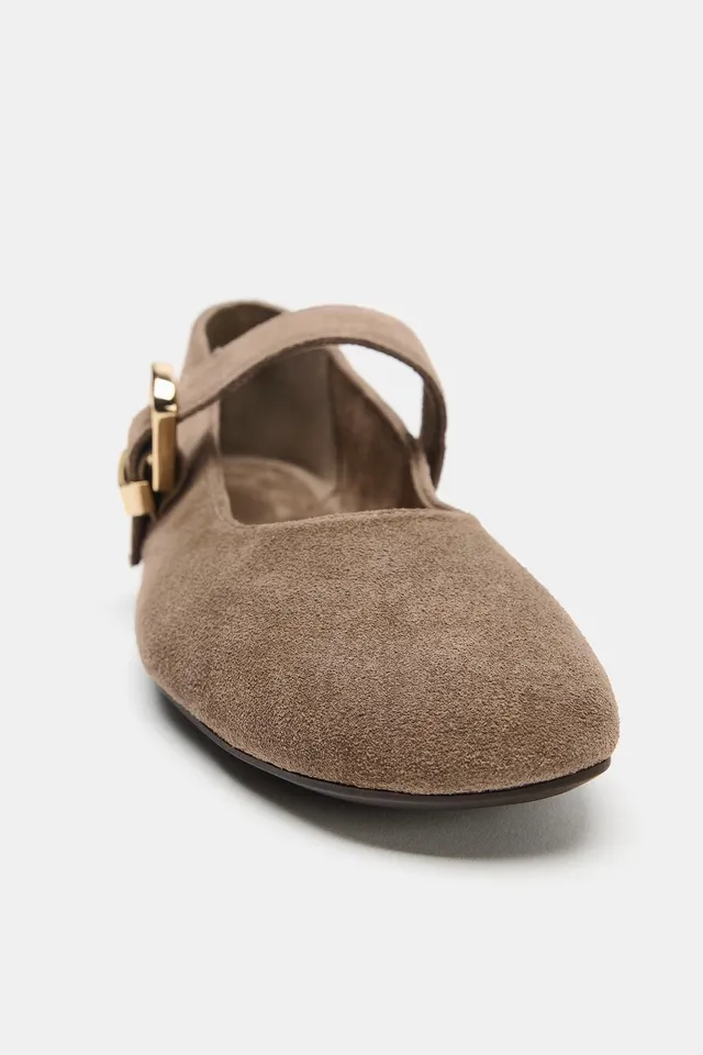 SPLIT SUEDE BALLET FLATS – image 5
