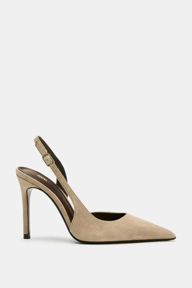 ASYMMETRIC SUEDE HIGH-HEEL SHOES – image 3