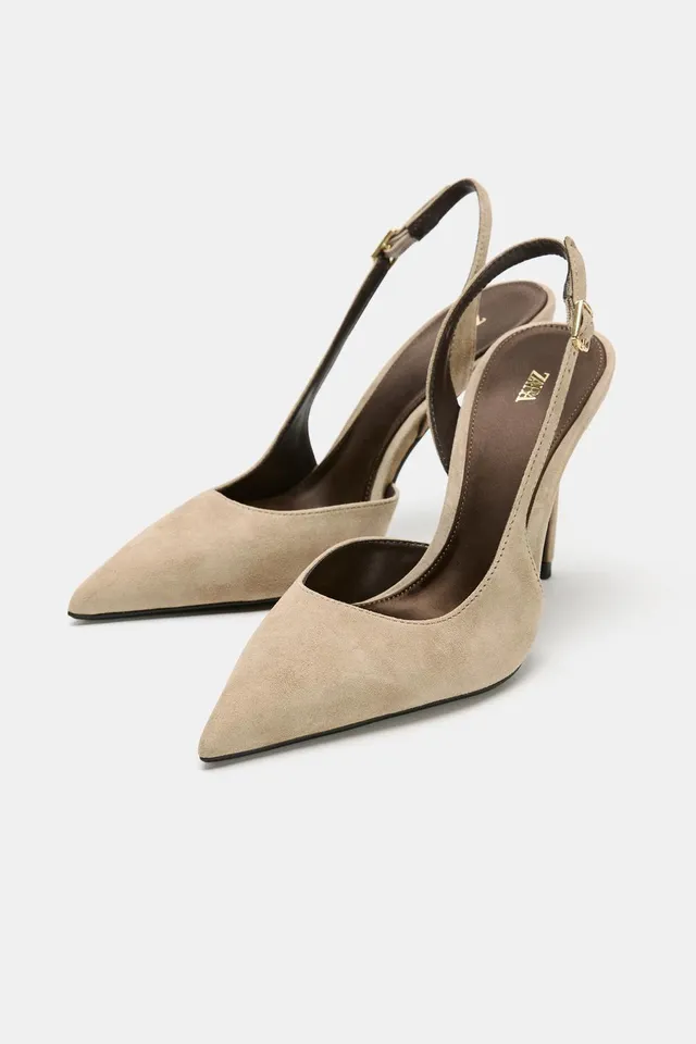 ASYMMETRIC SUEDE HIGH-HEEL SHOES – image 4
