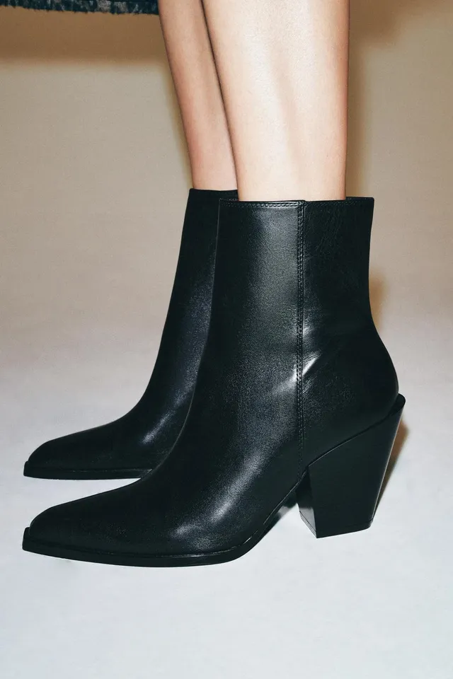 LEATHER COWBOY ANKLE BOOTS – image 2