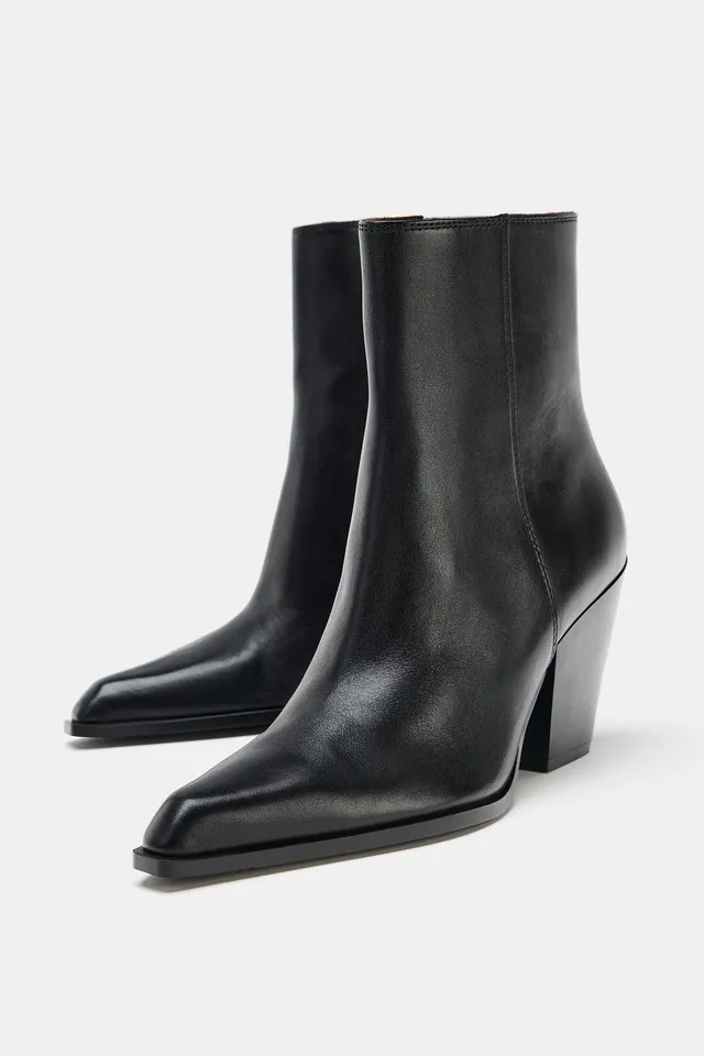LEATHER COWBOY ANKLE BOOTS – image 4