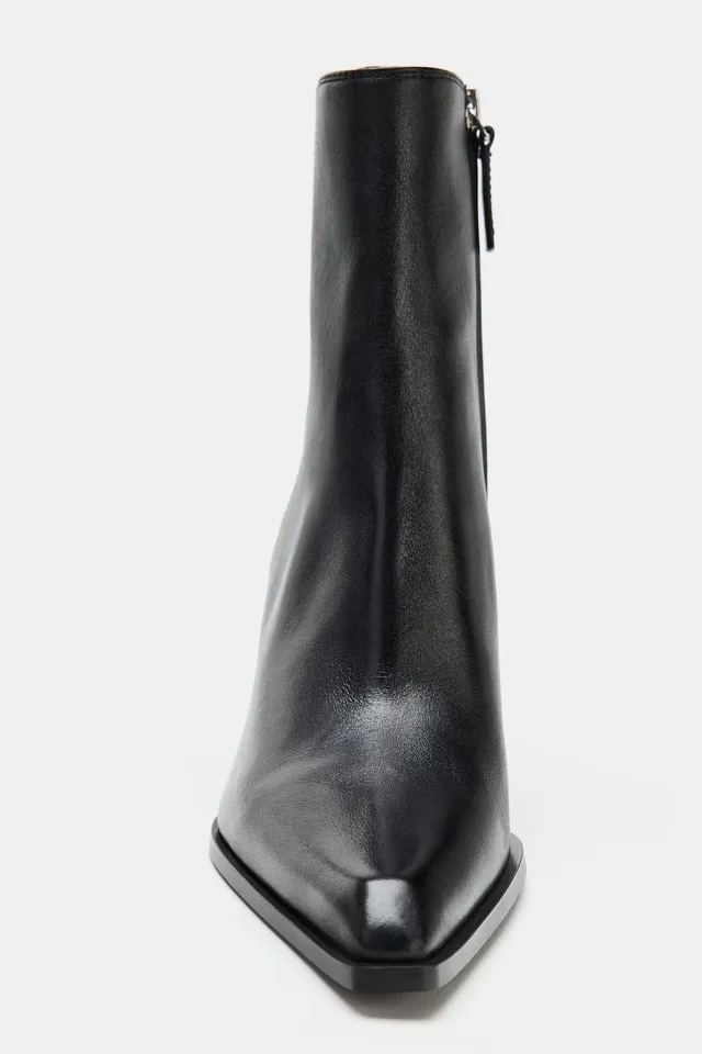 LEATHER COWBOY ANKLE BOOTS – image 5