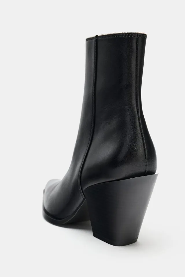 LEATHER COWBOY ANKLE BOOTS – image 6