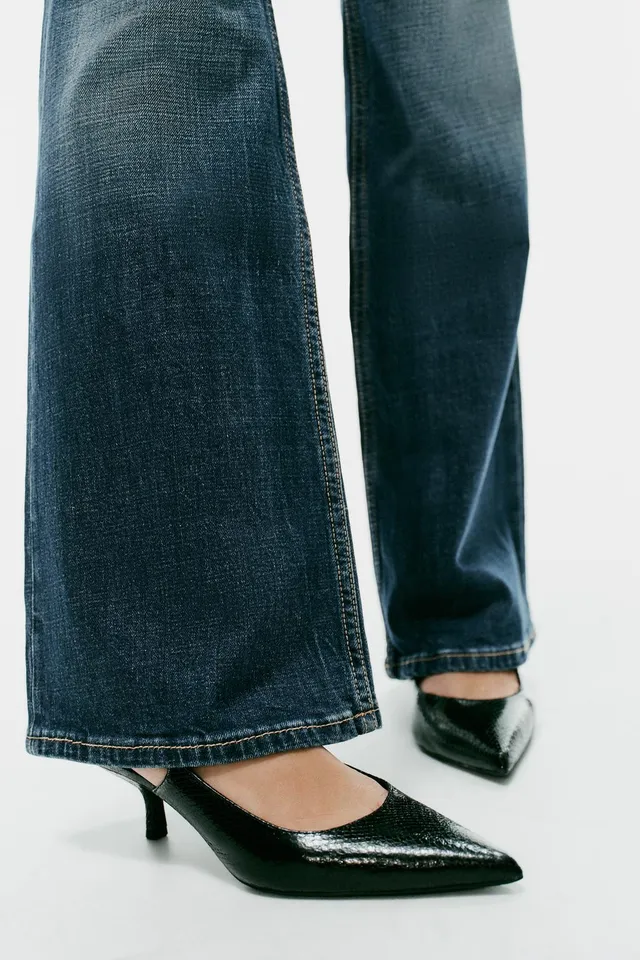 TEXTURED SLINGBACK KITTEN HEEL SHOES – image 2