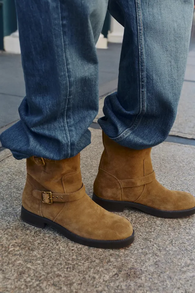 SPLIT SUEDE BUCKLE ANKLE BOOTS – image 2