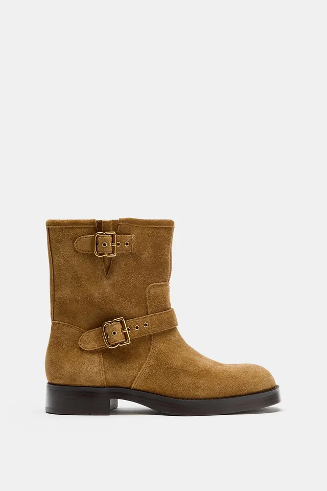 SPLIT SUEDE BUCKLE ANKLE BOOTS – image 3