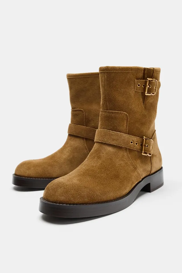 SPLIT SUEDE BUCKLE ANKLE BOOTS – image 4