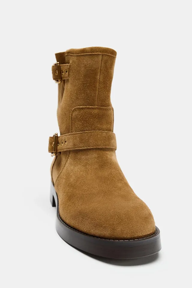 SPLIT SUEDE BUCKLE ANKLE BOOTS – image 5