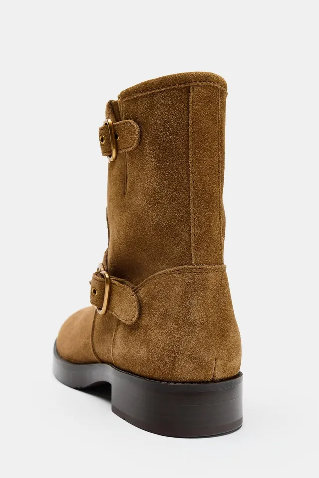 SPLIT SUEDE BUCKLE ANKLE BOOTS – image 6