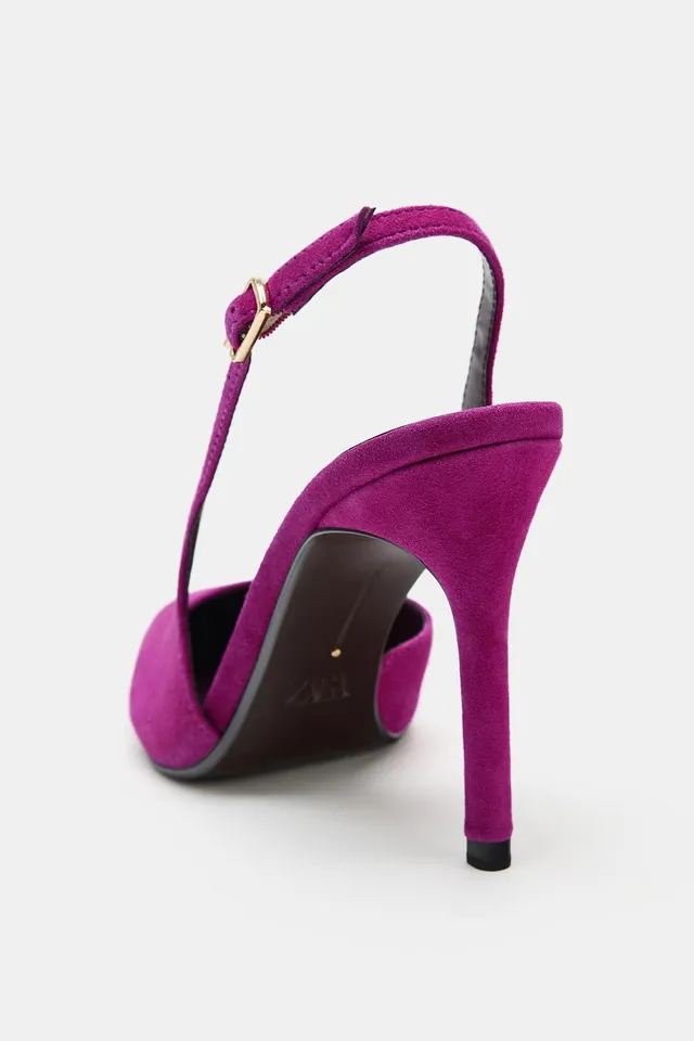 SUEDE SLINGBACK HIGH-HEEL SHOES – image 8
