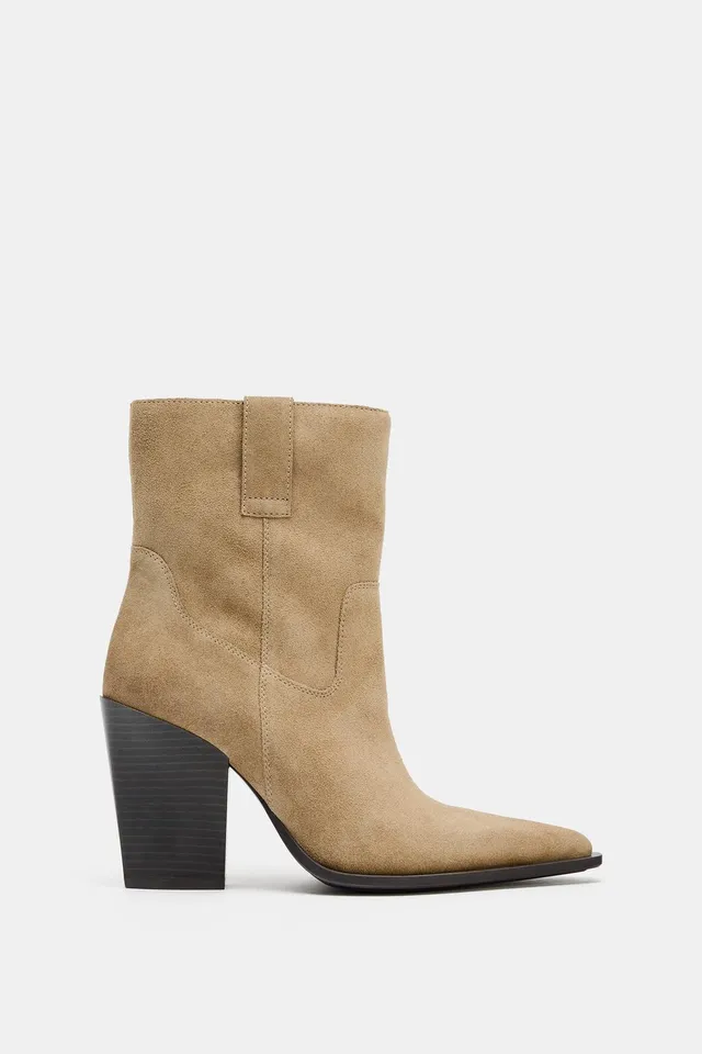 SPLIT SUEDE COWBOY ANKLE BOOTS – image 3