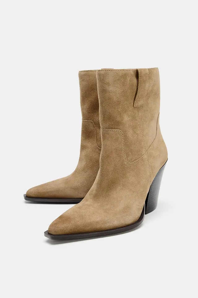 SPLIT SUEDE COWBOY ANKLE BOOTS – image 4