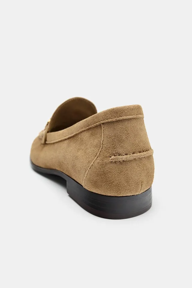 SUEDE LOAFERS WITH METAL APPLIQUÉ – image 6