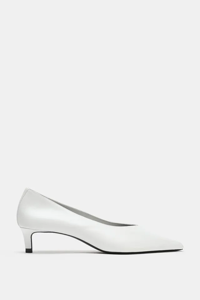 POINTED LEATHER KITTEN-HEEL SHOES – image 4