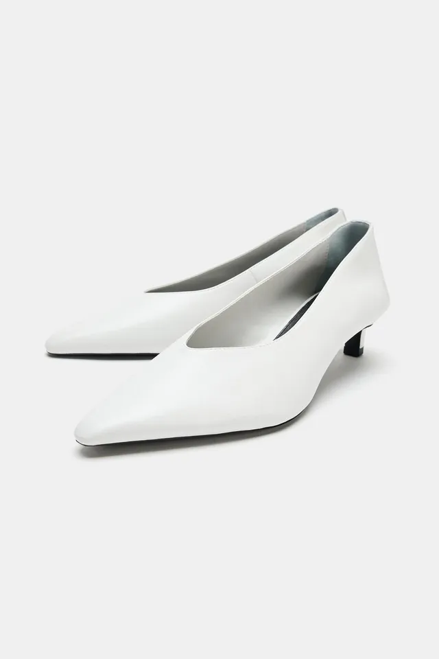 POINTED LEATHER KITTEN-HEEL SHOES – image 5