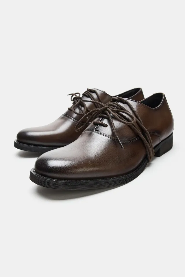 LEATHER DERBY SHOES WITH LACES – image 7