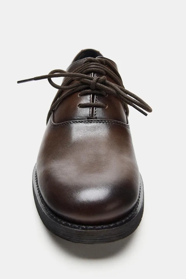 LEATHER DERBY SHOES WITH LACES – image 8