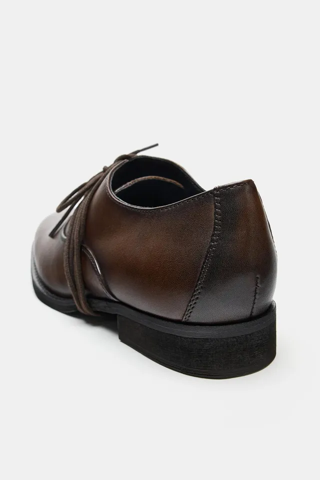 LEATHER DERBY SHOES WITH LACES – image 9