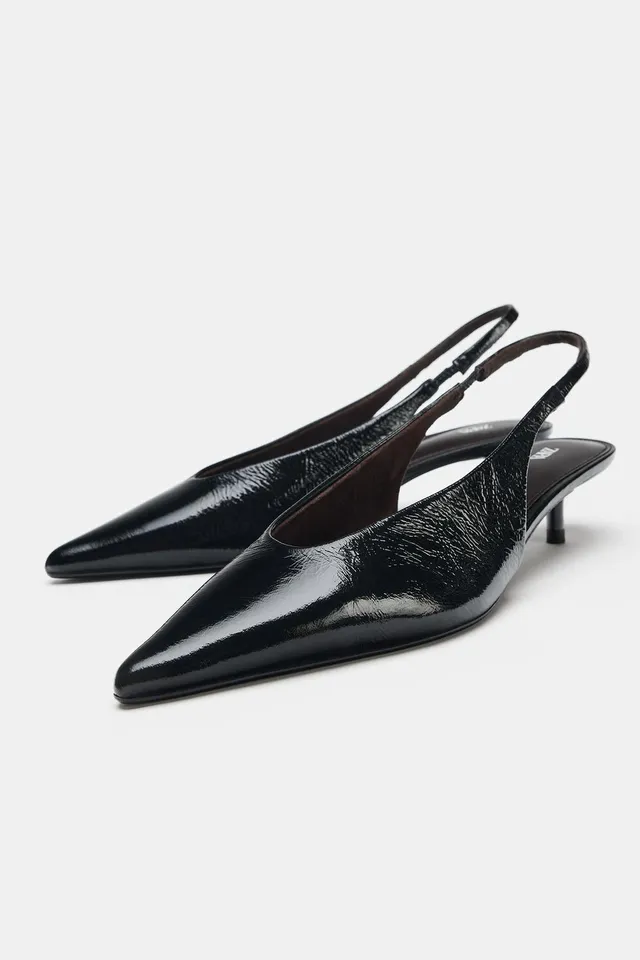 LEATHER SLINGBACK SHOES – صورة 4