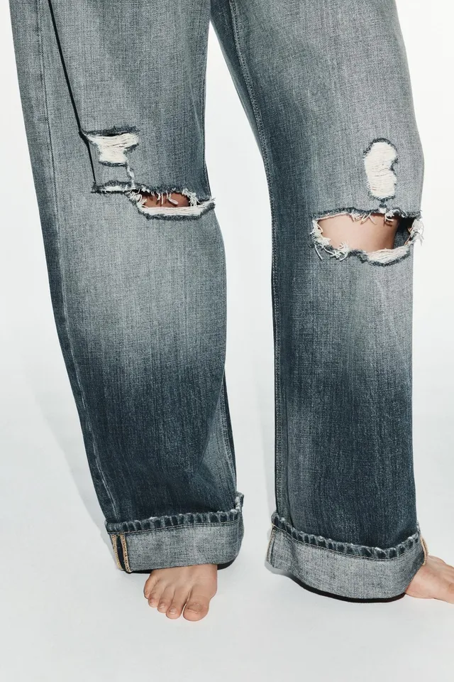 TRF BAGGY FOLDED FIT MID-WAIST RIPPED JEANS – image 4