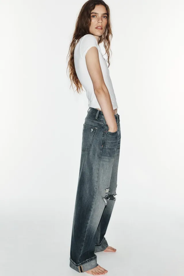 TRF BAGGY FOLDED FIT MID-WAIST RIPPED JEANS – image 5