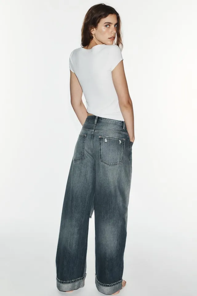 TRF BAGGY FOLDED FIT MID-WAIST RIPPED JEANS – image 6