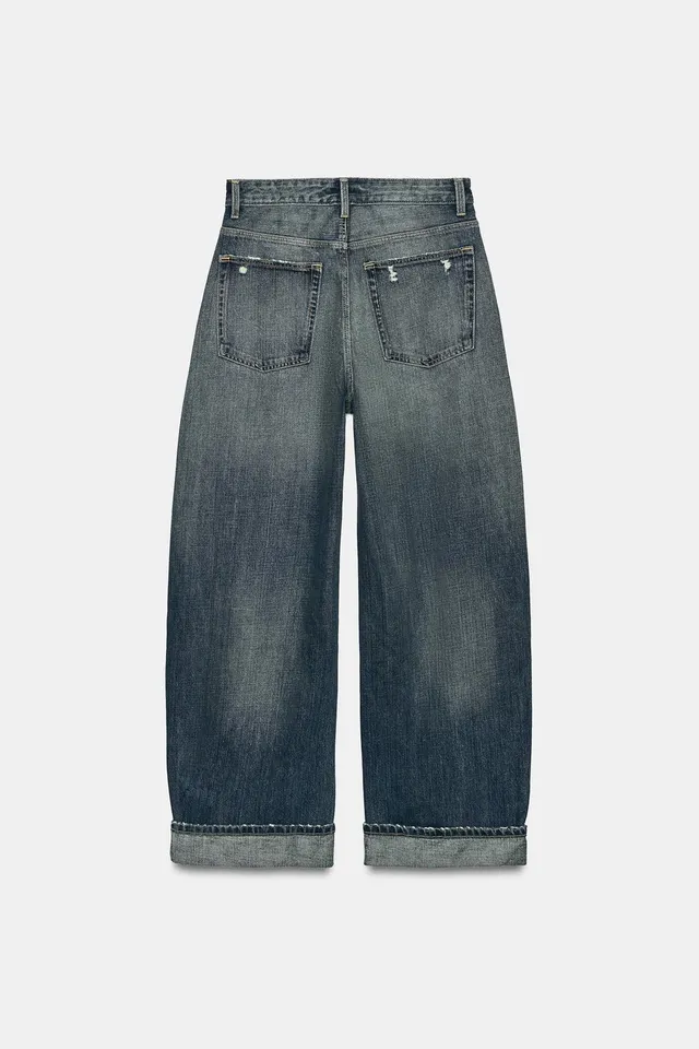 TRF BAGGY FOLDED FIT MID-WAIST RIPPED JEANS – image 9