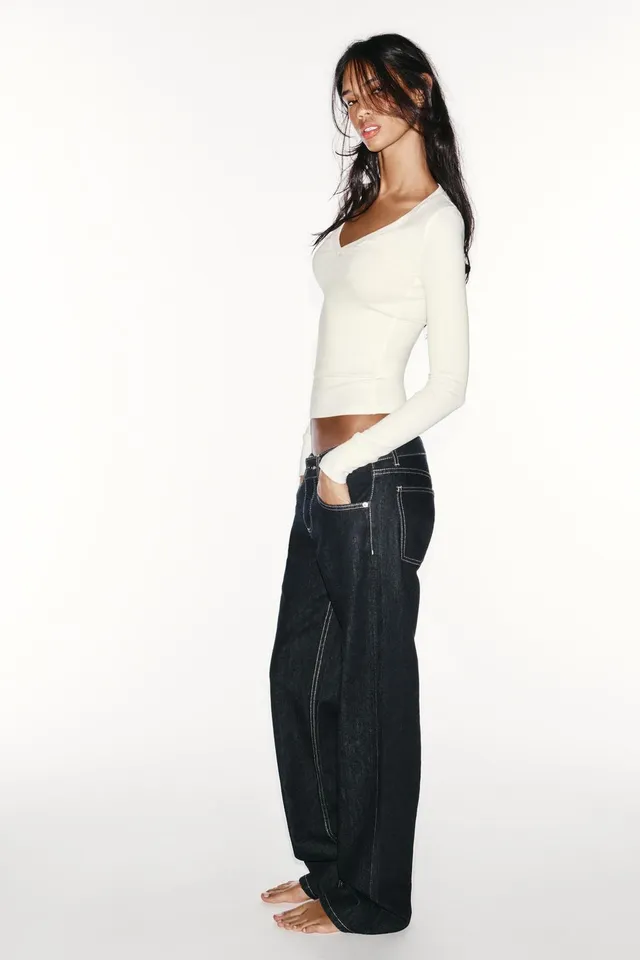 TRF LOW-RISE WIDE-LEG JEANS – image 4
