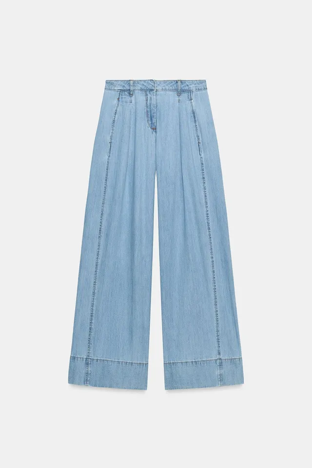 JEANS Z1975 WIDE LEG بخصر عالٍ وبنسات – صورة 6