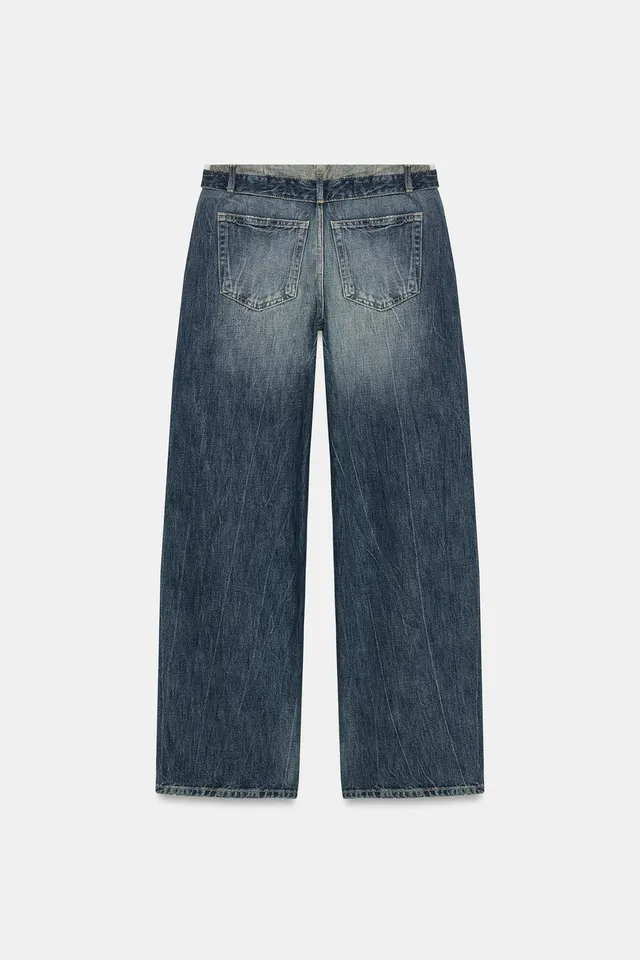 TRF RIPPED FOLDED-WAIST MID-WAIST JEANS – image 8