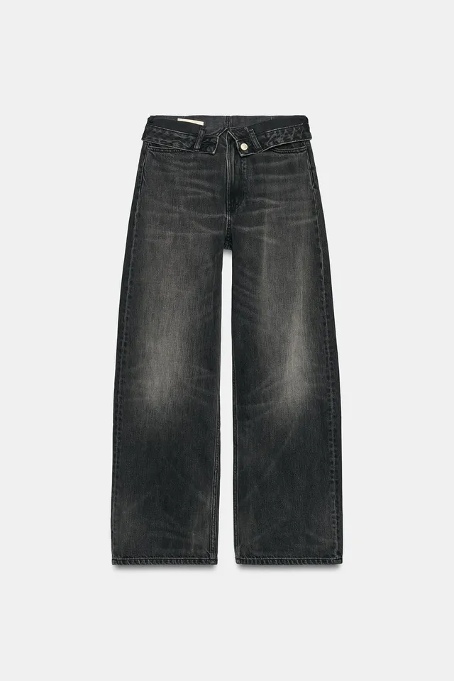 TRF RIPPED FOLDED-WAIST MID-WAIST JEANS – image 8