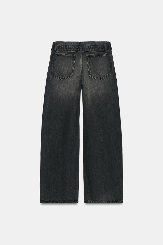 TRF RIPPED FOLDED-WAIST MID-WAIST JEANS – image 9