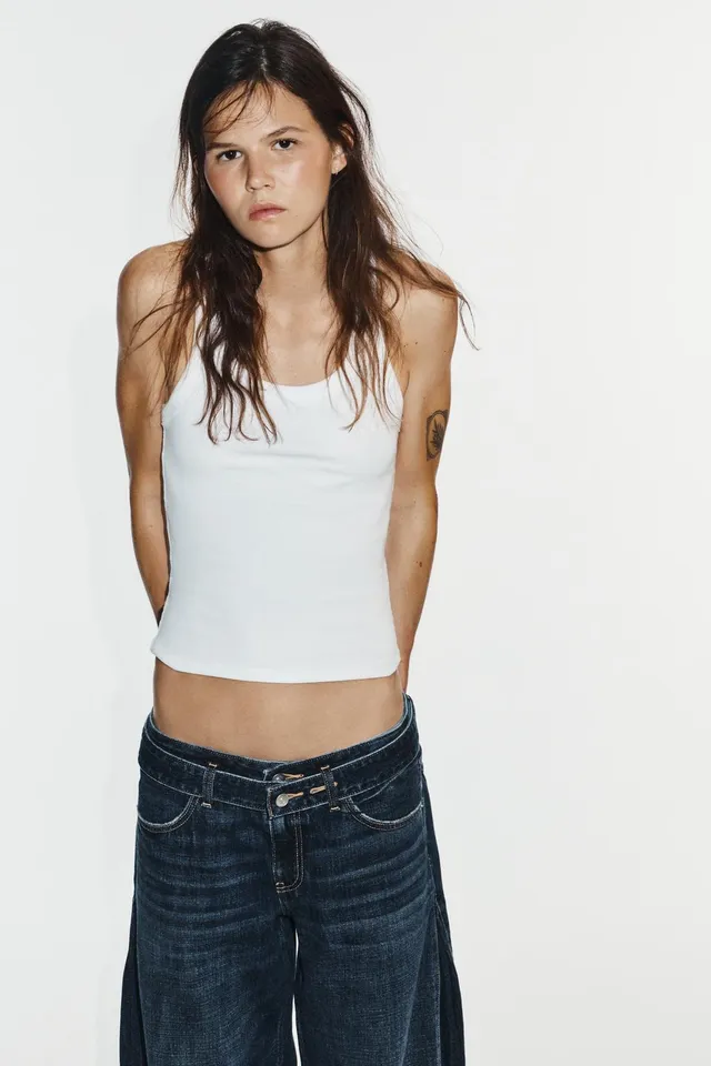 TRF MID-WAIST BELTED PLEATED JEANS – image 3