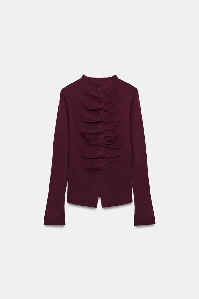 DRAPED KNIT TOP – image 5