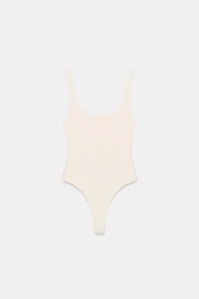 STRETCH BODYSUIT WITH SQUARE NECKLINE – image 4