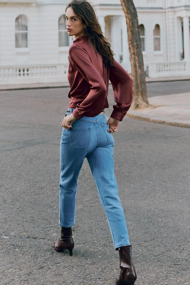SATIN BLOUSE WITH SHOULDER PADS – image 4