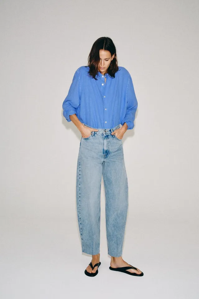 ZW COLLECTION HIGH-WAIST TAPERED JEANS – image 4