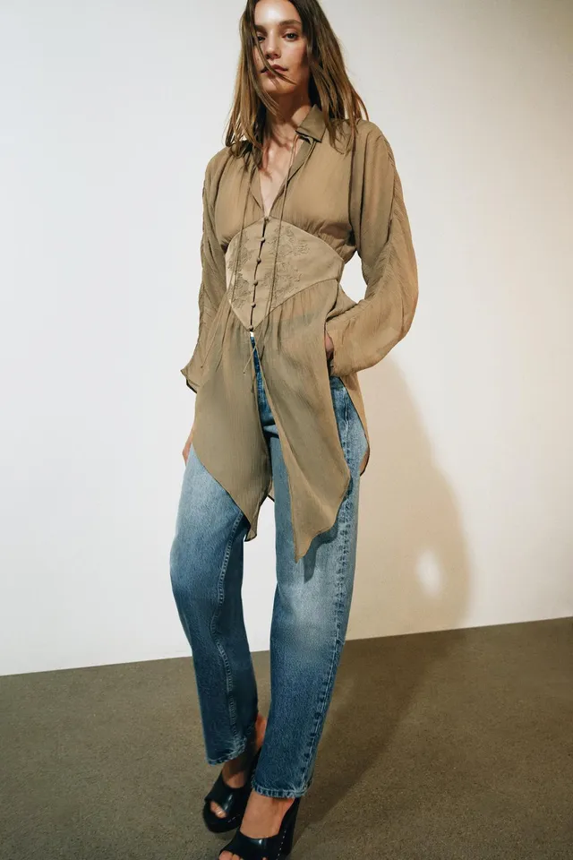 ZW COLLECTION FLOWING LACE SHIRT