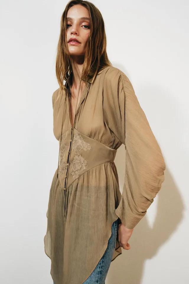 ZW COLLECTION FLOWING LACE SHIRT – image 3