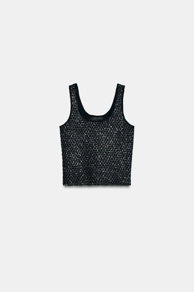 METALLIC THREAD SEQUIN KNIT TOP – image 5