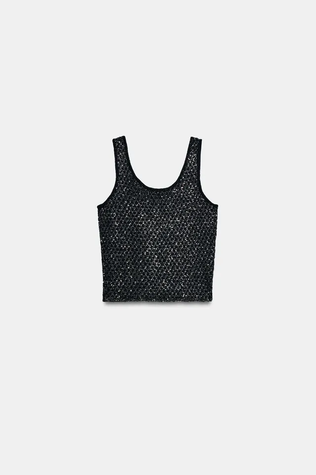 METALLIC THREAD SEQUIN KNIT TOP – image 6