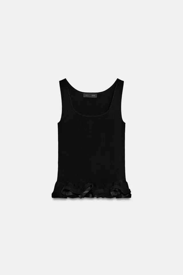 KNIT TOP WITH WAVY HEM – image 7