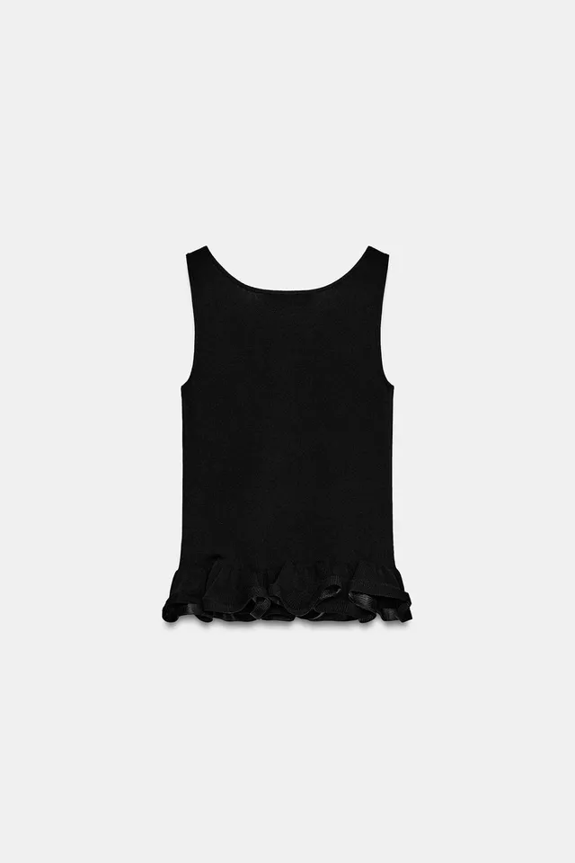 KNIT TOP WITH WAVY HEM – image 8